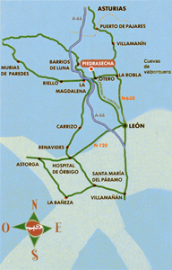 Mapa de carreteras Piedrasecha